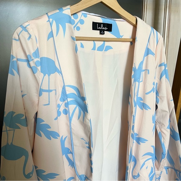 DAILY INDULGENCE BLUSH AND BLUE PRINT DUSTER ROBE - Picture 4 of 5